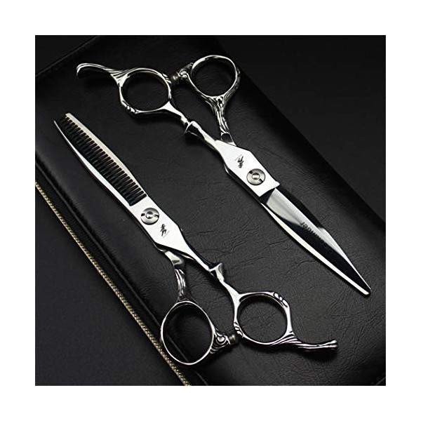 Ciseaux à couper les cheveux Kits de ciseaux haut de gamme 6,0 pouces dargent Sac à coiffure Ciseaux et coiffeurs ciseaux Ci