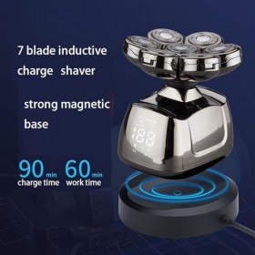 WHIPIN Rasoir de tête, Rasoir électrique Rotatif 7D for Hommes Chauves, Rasoir électrique amélioré for Hommes, kit de toilett