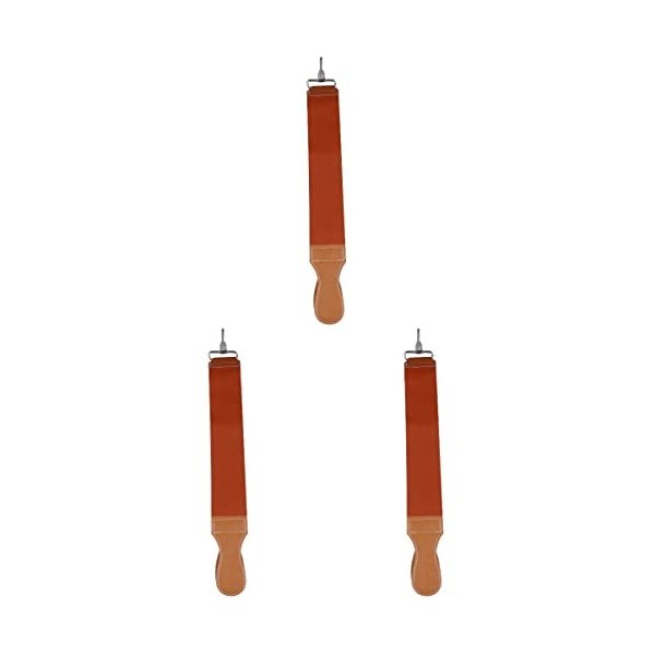 FRCOLOR 3 Pièces Ceinture Daffûtage De Tissu De Couteau Strop De Rasage De Rasoir Sangle Daffûtage En Cuir Rasoir De Barbie