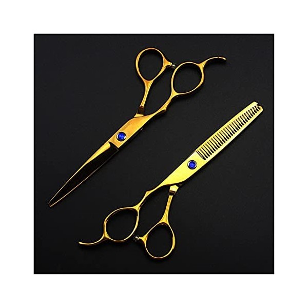 NC Ciseaux de Coiffure Ciseaux dorés pour gaucher de 6 Pouces, Cheveux clairsemés, Outils de Coiffeur pour Ciseaux de Coiffeu