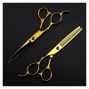 NC Ciseaux de Coiffure Ciseaux dorés pour gaucher de 6 Pouces, Cheveux clairsemés, Outils de Coiffeur pour Ciseaux de Coiffeu