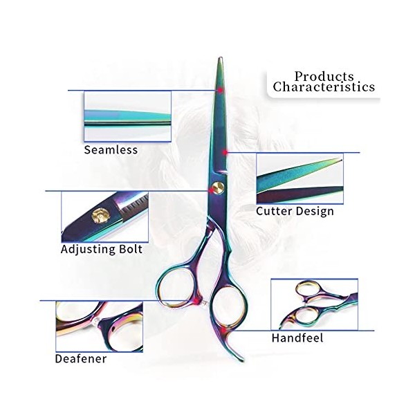 WYGC Scissors Ciseau Coiffeur, Ciseaux De Coiffure Professionnel - Ciseaux De Coupe De Cheveux De Coiffeur - Coffret Cadeau C