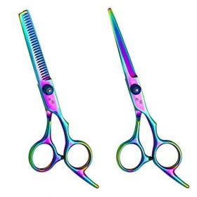 WJY Ciseaux Coiffure 10 pcs Coupe de Cheveux Ciseaux Brosse à Cheveux Barrette Cape Toilettage Peigne for Salons de Coiffure