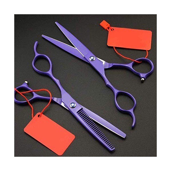 Ensemble de ciseaux de coupe de cheveux, ciseaux professionnels gauchers Ciseaux plats de coiffure en acier inoxydable Kit de
