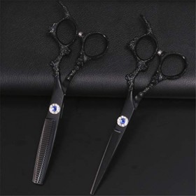 LBYB 2Pcs / Set Professional 6.0 Pouces Multi-Usage Ciseaux Salon De Coiffure Inoxydable Set en Acier avec des Ciseaux Cheveu