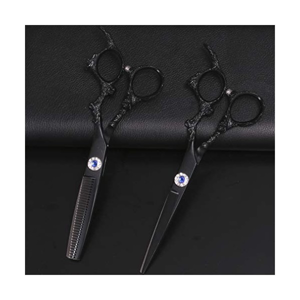 LBYB 2Pcs / Set Professional 6.0 Pouces Multi-Usage Ciseaux Salon De Coiffure Inoxydable Set en Acier avec des Ciseaux Cheveu