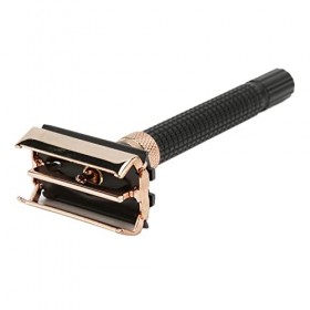 Rasoir de sécurité à Double Tranchant, Rasoir Manuel en Métal à Long Manche pour Hommes et Femmes Noir