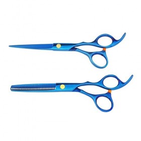 Ensemble de Ciseaux à Cheveux, Cisaillement Plat en Acier Inoxydable Cisaillement Mince Ensemble de Ciseaux de Coiffeur Ensem