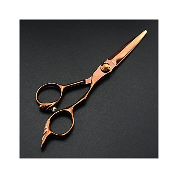 Ciseaux pour coupe de cheveux, ciseaux de barbier de 6 pouces, salon de coiffure, ciseaux plats, ciseaux de coiffure en or ro