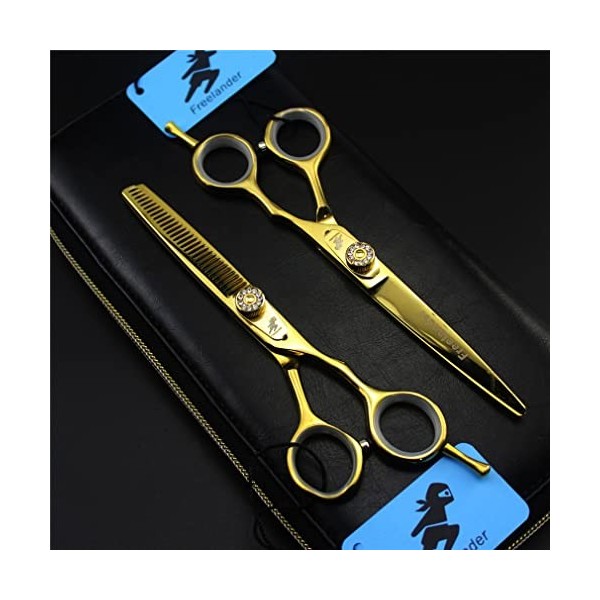 KOAIEZ 5,5/6,0 Pouces dor 440C Salon Professionnel Barber Ciseaux De Coiffure, Outils De Cisaillement De Coiffure De Coupe D