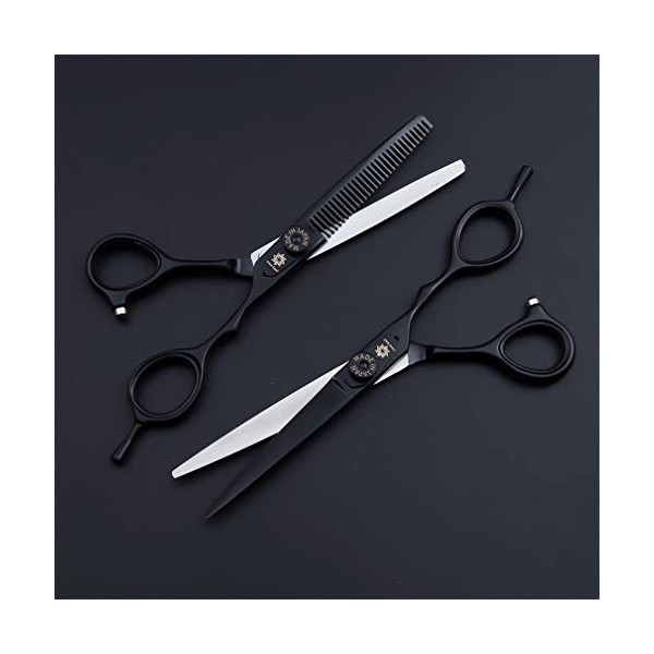 Fournitures Professionnelles Haut de Gamme européenne Retro 6.0 Pouces Set Noir Salon de Coiffure Ciseaux de Coiffure Salon d