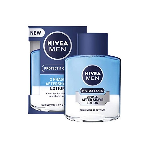 3 x Nivea Men 2 Phase Lotion après-rasage – Protect & Care – 100 ml