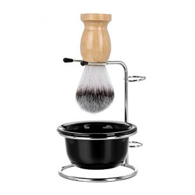XJWWW-URG 3 sur 1 soins de rasoir for hommes, bol de savon à raser, pinceau de rasage, kit de support de rasage, outil de bro