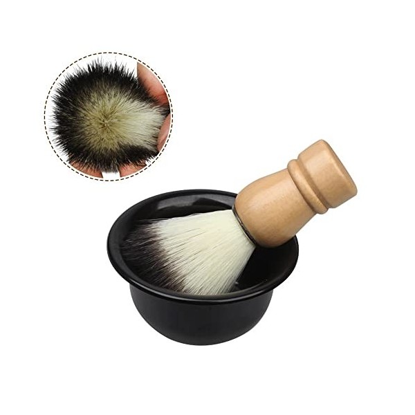 XJWWW-URG 3 sur 1 soins de rasoir for hommes, bol de savon à raser, pinceau de rasage, kit de support de rasage, outil de bro