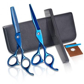 WYGC Ciseaux Coiffure 6,0 Pouces Bleu Ciseaux De Coiffure Professionnels en Acier Inoxydable Mis en Forme De Frange à Texture