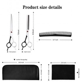 WYGC Ciseaux Coiffure 7,0 Pouces Ciseaux à Dents Coupées à Plat Noir Et Blanc à Double Queue Ciseaux De Coiffure Et De Coiffu