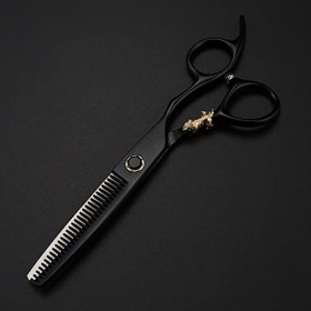 Ciseaux de coupe de cheveux, 6 Professionnel 440c en acier portant des ciseaux de cheveux de poignée de tigre coupant des Ra...