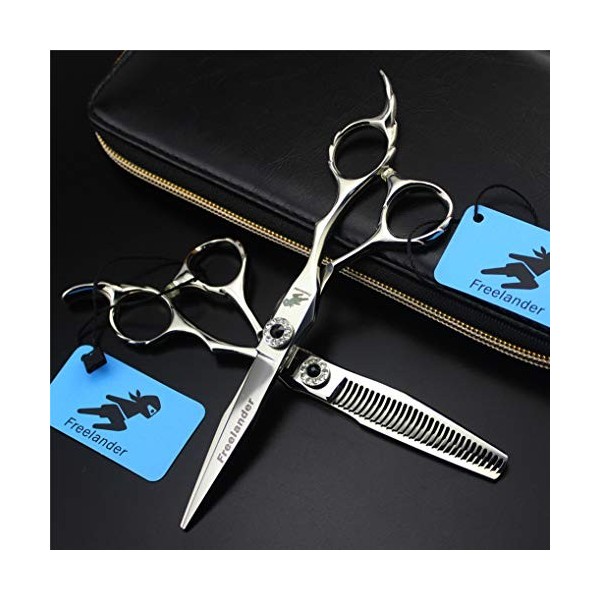 Professionnel Barber Ciseaux Amincissants Ciseaux 6,0 Pouces Coiffure Set Haut de Gamme en Acier 9CR Glace Forging élégant Co