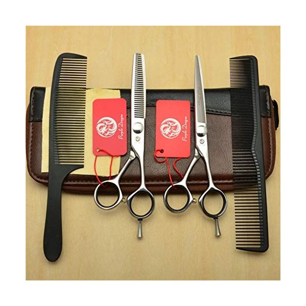 Professionnel droitier Ciseaux de Coiffure 5.5/6.0 Pouces Ensemble Haut de Gamme Coupe et Dilution Ciseaux Kit Salon de Coiff