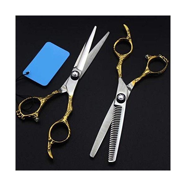 YK SCISSORS Ciseaux à Cheveux Professionnels 2pcs Gaucher, Ciseaux De Coupe à Effiler Professionnels De 17 Cm 6.0" 17cm , 