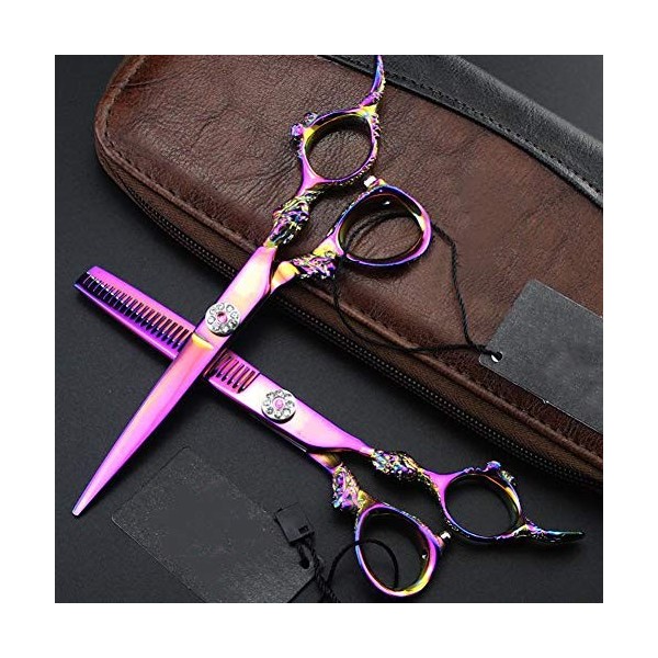 YK SCISSORS Ciseaux à Cheveux Professionnels 2pcs Gaucher, Ciseaux De Coupe à Effiler Professionnels De 17 Cm 6.0" 17cm , 