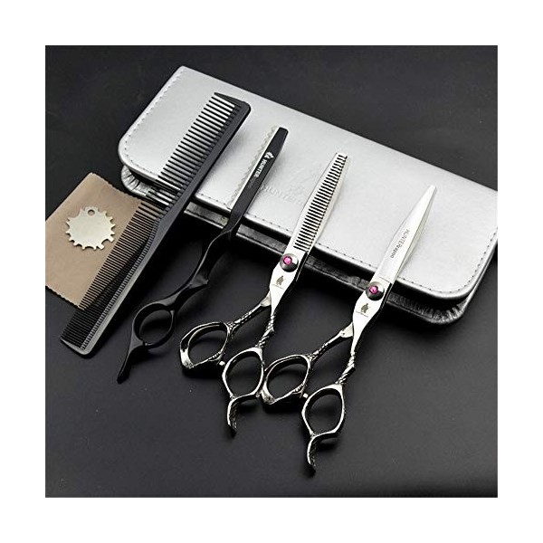 Ciseaux Coiffure Combinaison Set Super Sharp Professionnel Ciseaux de coiffeur  Outil Salon Mince  Trousse 5.5 Pouce  Parfait