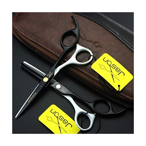 HIJIN Couper Les Cheveux Coiffeur Ciseaux Kits, 5,5 Pouces Barber Ciseaux Set, Outils Dilution/Ciseaux Plat, Léger Et Sharp, 
