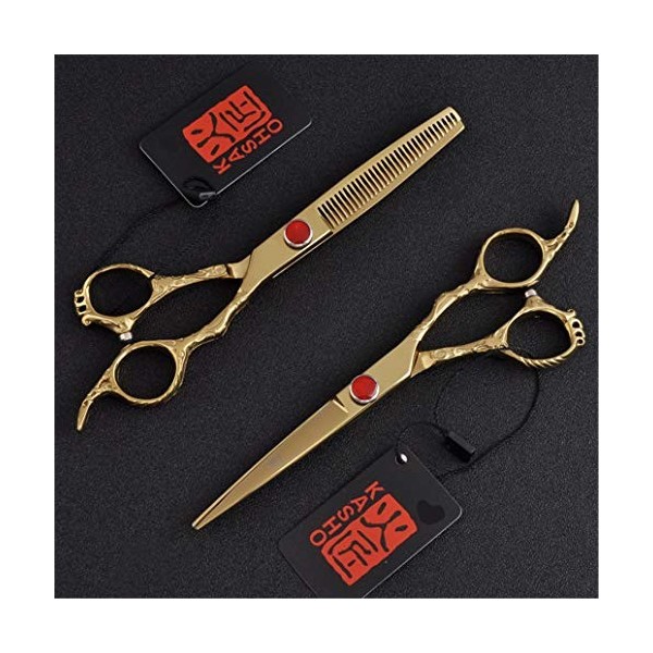 6,0 Pouces dor Set Professionnel Haut de Gamme Coiffeur Ciseaux de Coiffure Ciseaux de Coiffure rhéofluidifiant Haircut Salo