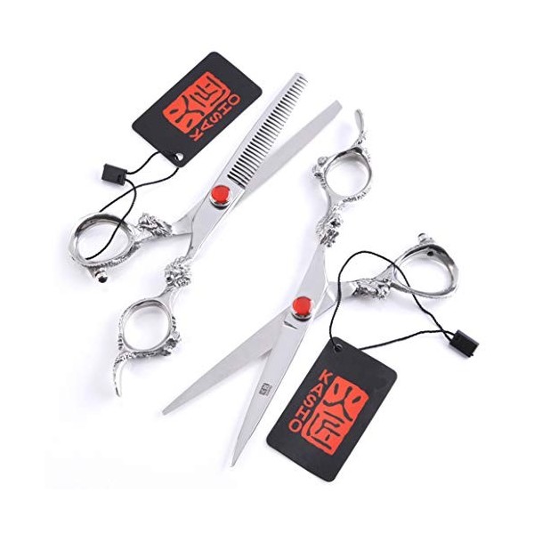 Professionnel Haut de Gamme Coiffeur 6.0 Pouces Set Ciseaux de Coiffure Ciseaux de Coiffure rhéofluidifiant Haircut Salon Out