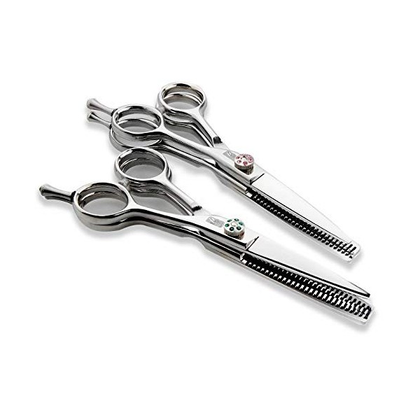 Outils de coupe de cheveux Scissor Hair Cutting Set 6.0 pouces dents plates double ciseaux personnalité ciseaux de coiffure c