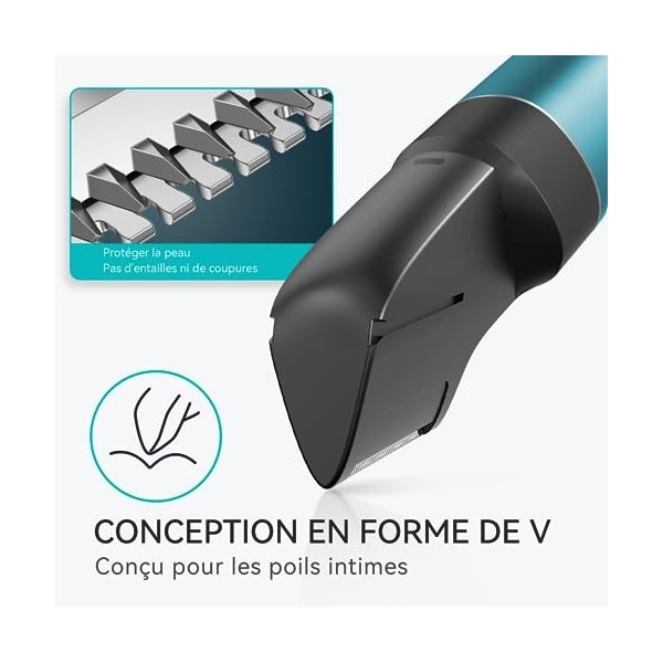 kensen Tondeuse Corps Homme, 3 en 1 Tondeuse Homme Partie Intime, Tondeuse Intime Précision Étanche IPX7 Wet&Dry Rechargeable