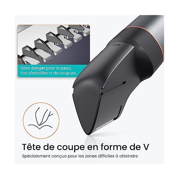 kensen Tondeuse Corps Homme, 3 en 1 Tondeuse Homme Partie Intime, Tondeuse Homme Cheveux Précision Étanche IPX6 Wet&Dry Recha