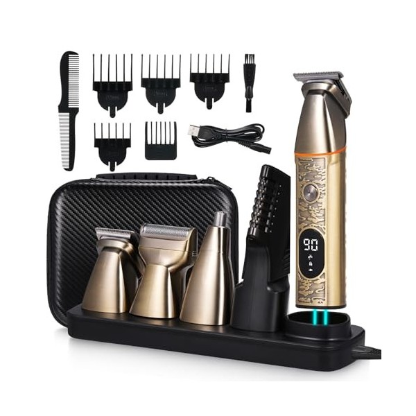 Bestauty Tondeuse Multifonctionnelle 5 en 1, Kit de Tondeuse Cheveux Hommes Sans Fil avec Station de Chargement, Tondeuse Hom