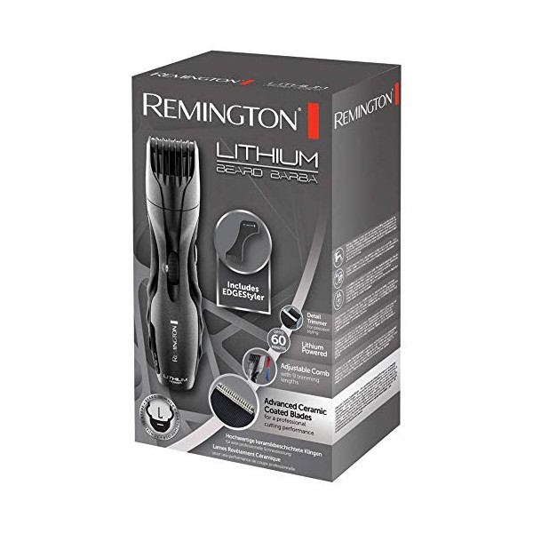 Remington Tondeuse Barbe [Guide pour dessiner la barbe] Beard Barba Ergonomique, Lames Céramique, Sabot Ajustable 1,5-18mm,L