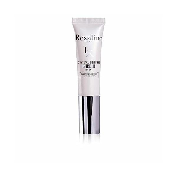 Rexaline - Primer SPF30 Crystal Bright - Teint sans défaut - Primer visage à lAcide Hyaluronique hydratant, uniformisant et 