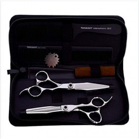 Couper les cheveux coupe Ciseaux de coiffure Set Japan Steel 440C cheveux coupe ciseaux à effiler salon de coiffure/Salon Sty