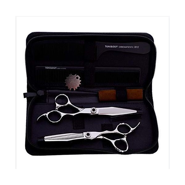 Couper les cheveux coupe Ciseaux de coiffure Set Japan Steel 440C cheveux coupe ciseaux à effiler salon de coiffure/Salon Sty