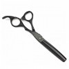 OUYOXI Black Barber Scissors, Sceaux d’amincissement des cheveux, Ciseaux de Barbier, Ciseaux de coiffure Couleur: 6 pouces 