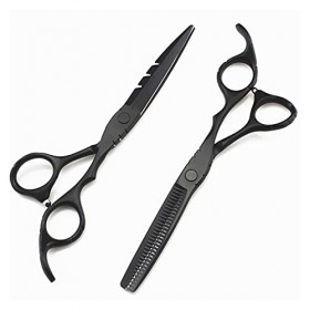 OUYOXI&nbsp;Black Barber Scissors, Sceaux d’amincissement des cheveux, Ciseaux de Barbier, Ciseaux de coiffure Couleur: 6 pouces 