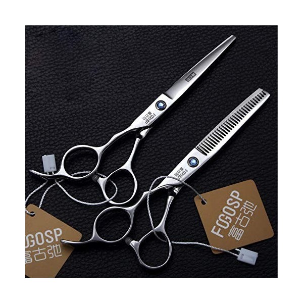 Chaomeiart Coiffure Professionnelle Main Gauche Barber Scissor Set 6.0 Ciseaux À Effiler Dents De Coupe À Plat Ciseaux Outils