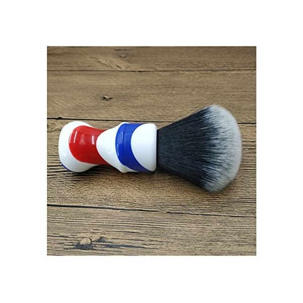 WWWFZS Dscosmetic 24Mm Tuxedo Blaireau de Rasage avec Noeuds de Cheveux Synthétiques avec Manche Barber Pole