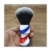 WWWFZS Dscosmetic 24Mm Tuxedo Blaireau de Rasage avec Noeuds de Cheveux Synthétiques avec Manche Barber Pole