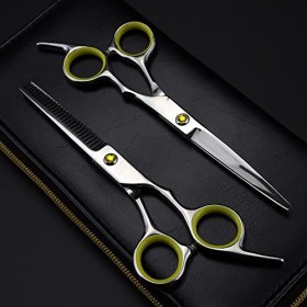 Ciseaux de coiffeur coupe de cheveux, 6 pouces 440c acier jaune gemme ciseaux de cheveux coupe outils de barbier coupe de che