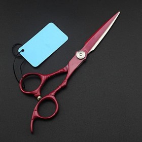 Ciseaux de coupe de cheveux, 6 pouces 440c 9cr rouge rétro ciseaux de cheveux coupe barbier maquillage coupe de cheveux cisea