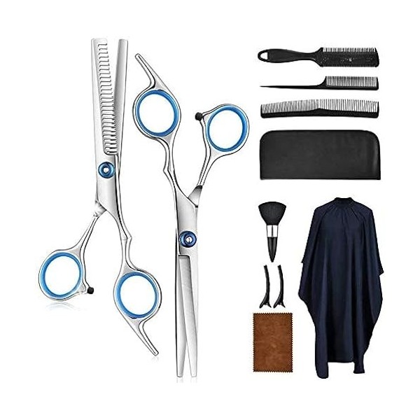 10pcs Ciseaux De Coiffure Ensemble Ciseaux De Cheveux Ciseaux De Coiffure Professionnels Kit Ciseaux De Coupe De Cheveux Avec