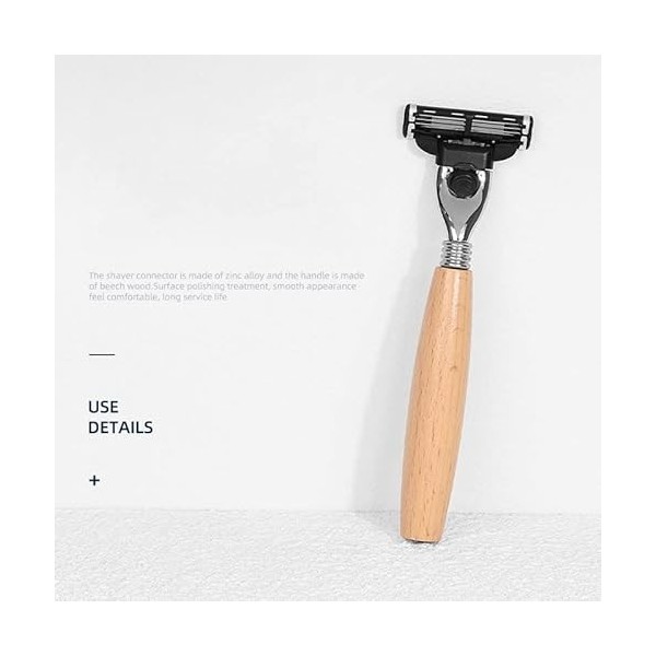 BGGIWY Support de Brosse de Rasoir pour Hommes, mâle 4 pièces Porte-Blaireau de Barbe Professionnel, Ensemble doutils de Net