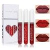 3 Couleurs Set Rouge à Lèvres Liquide Mat, nude ensemble velouté longue durée antiadhésif tasse,Longue Tenue Waterproof Lipst