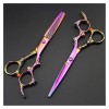 NC Ciseaux de Coiffure Violets de 6 Pouces Coupe de Cheveux Ciseaux de Coiffeur Amincissants Outils de Coiffeur à Coupe Plate