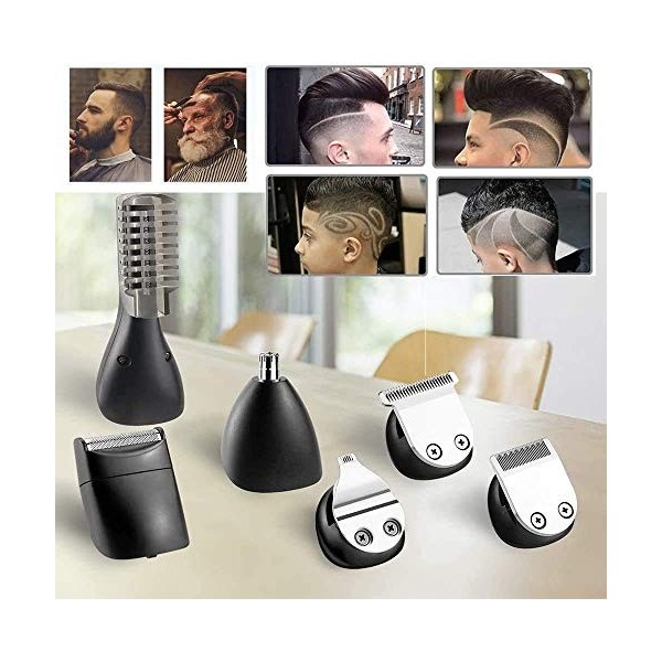 Freestyle Tondeuse cheveux hommes Professionnelle sans fil, Tondeuse Barbe Tondeuses à Cheveux Rechargeable 6 en 1 + 4 peigne