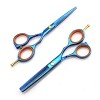 Ciseaux de coupe de cheveux bleus de 5,5 pouces, ciseaux amincissants, ciseaux de barbier, ciseaux de coiffeur, ciseaux de co